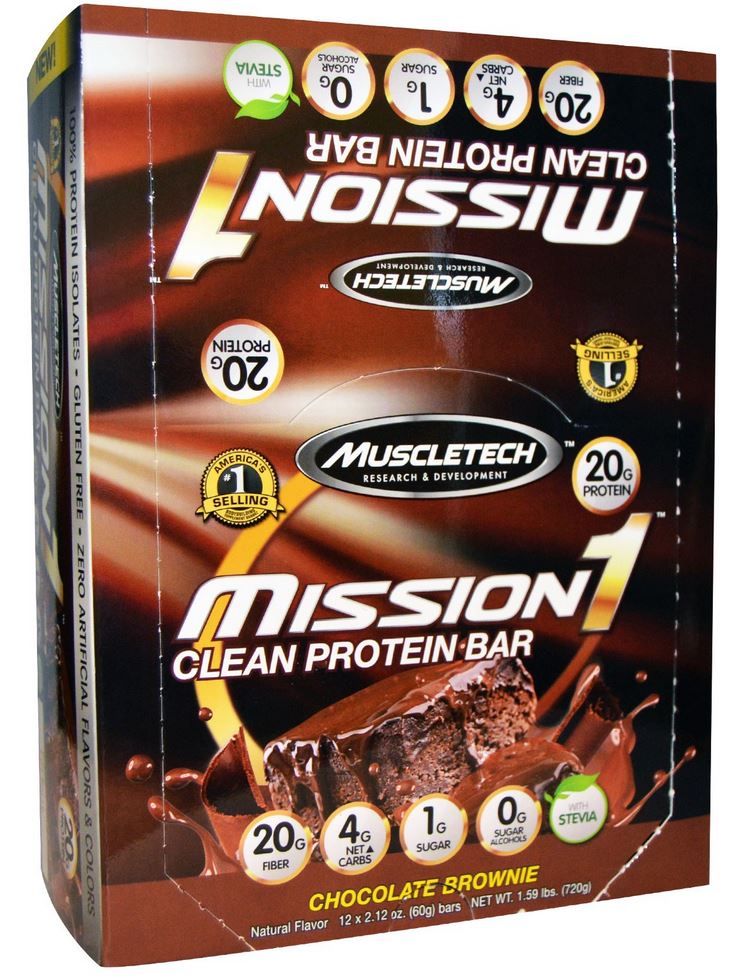 muscletech mission1 protein bars chocolate brownie