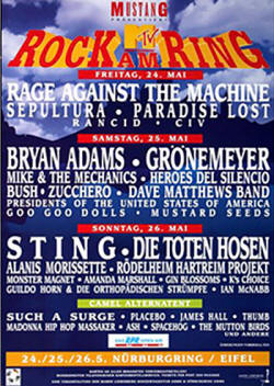1996 - Poster - Presidents Of The USA (PUSA) - Rock Am Ring Festival