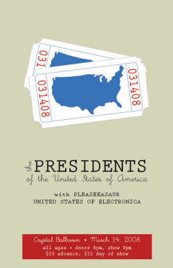 08 - Tour - Poster - PUSA / Presidents of USA with Pleaseeasaur and U.S.E