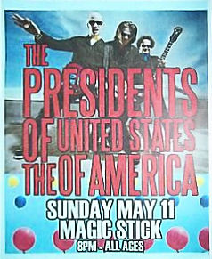 2008 - Poster - Presidents Of The USA / PUSA - Tour - Magic Stick, Detroit, MI 08