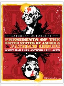 2008 Tour Poster -Presidents Of The USA / PUSA Scout Bar, San Antonio, Texas