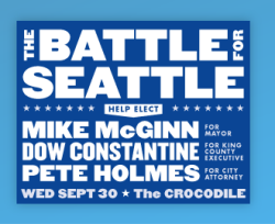 Mike McGinn for Mayor - The Battle For Seattle Fundraiser, Crocodile Cafe,  Seattle, WA