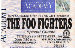 1995-09-05 - PUSA / Presidents & Foo Fighters - Ticket Photo