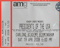 08 - Tour Ticket - Presidents OF the USA / PUSA