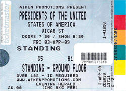 Poster / Ticket - Presidents Of The USA / PUSA