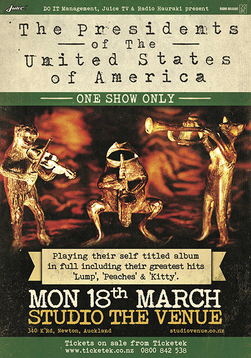 2013-03-18_Presidents_of_the_USA_Poster_Studio The Venue, Newton, Auckland, New Zealand