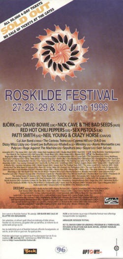 Poster - pusa - roskilde festival 1996 - 96