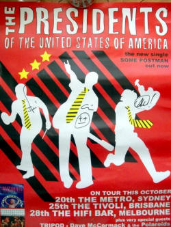 Poster 2005 - Presidents Of The USA / PUSA / POTUSA - Australia Tour promo