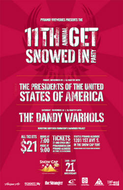 2007 Tour Poster - Presidents Of USA / PUSA - Get Snowed In