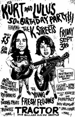 2010-09-03 - Poster - Lulu & Kurt Birthday party with fastbacks, young fresh fellows, pusa / presidents, the fucking eagles