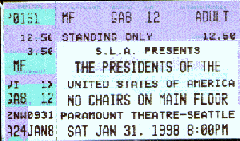 Ticket / Poster - Presidents Of USA - Last Concert