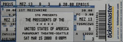 08 - Tour ticket - Presidents of the USA / PUSA